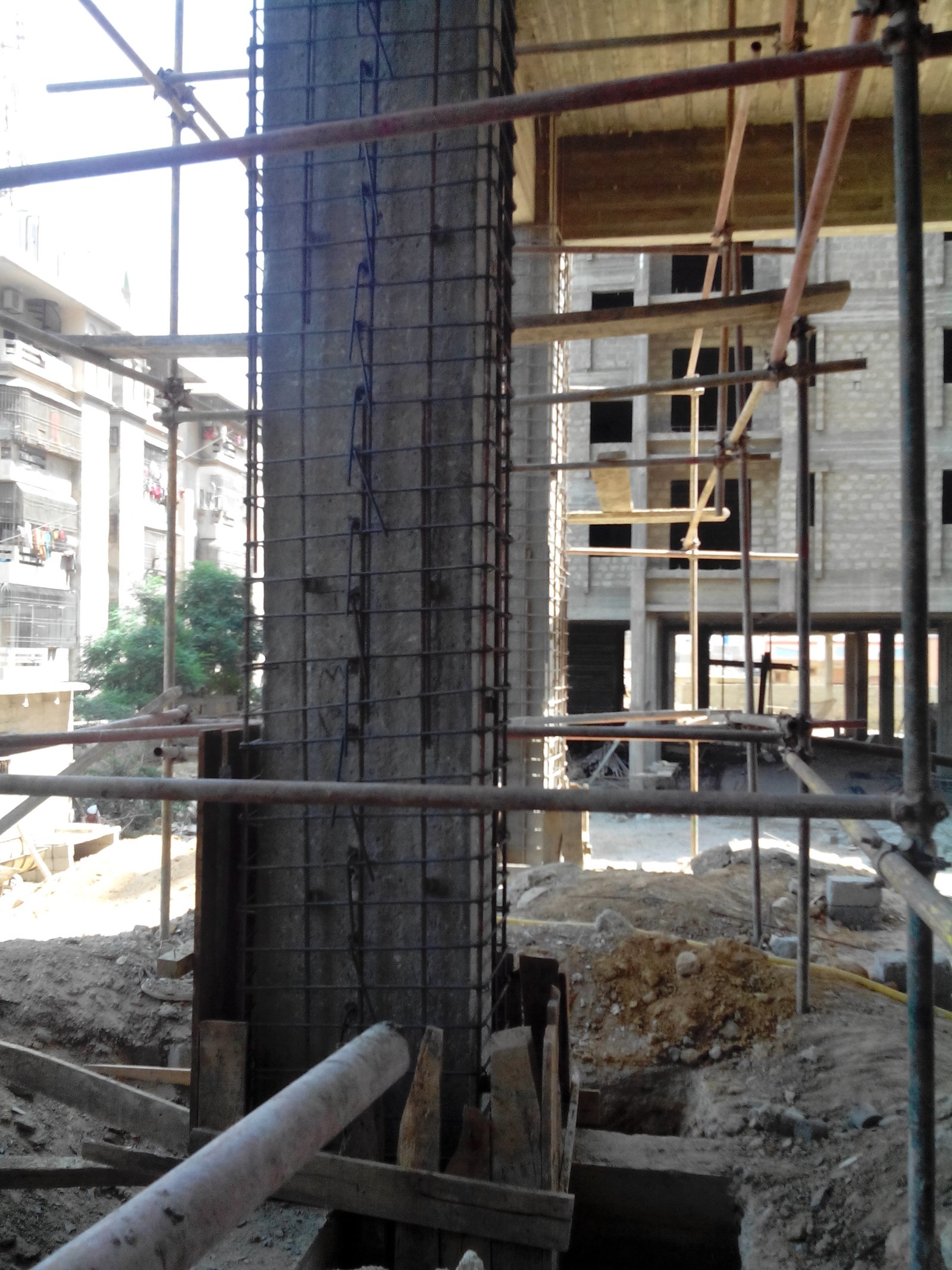 Steel Cage Installation Around Column