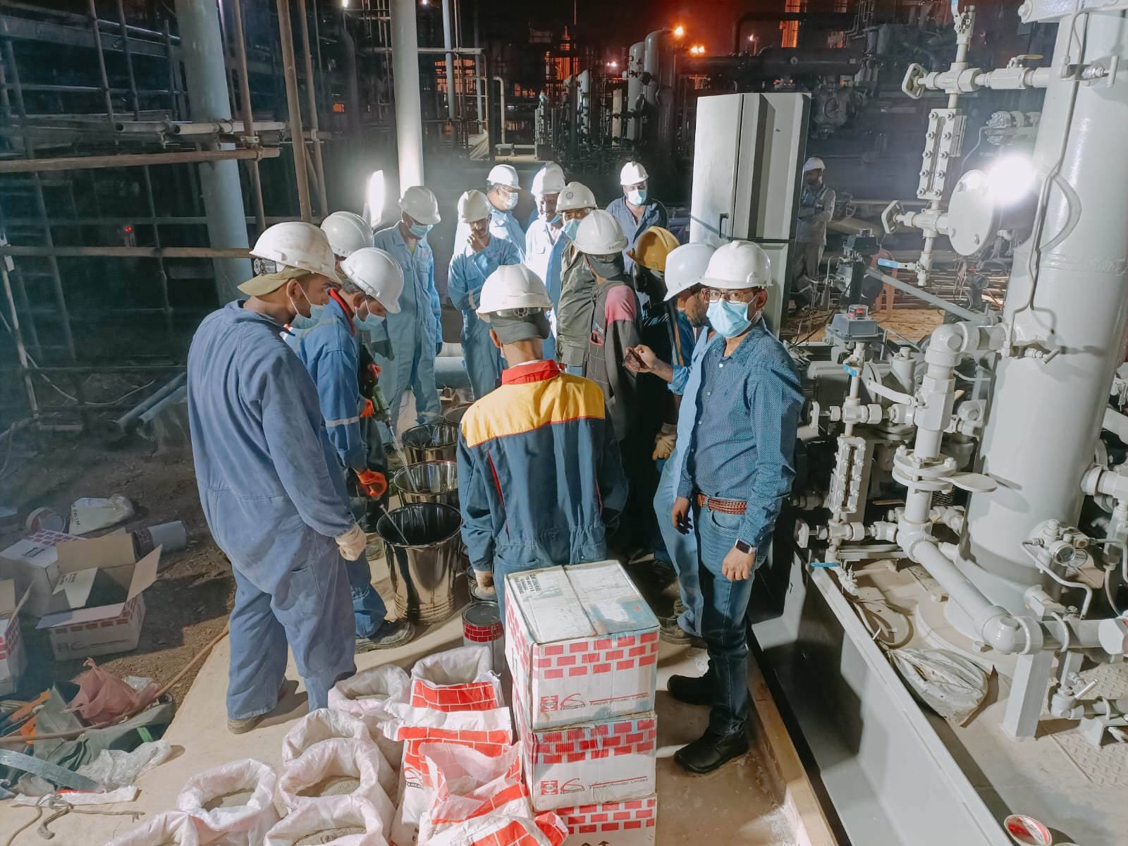Epoxy Grout Mixing Phase